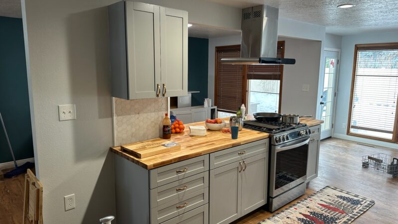 Tile backsplash Custom kitchen renovation Southern Idaho