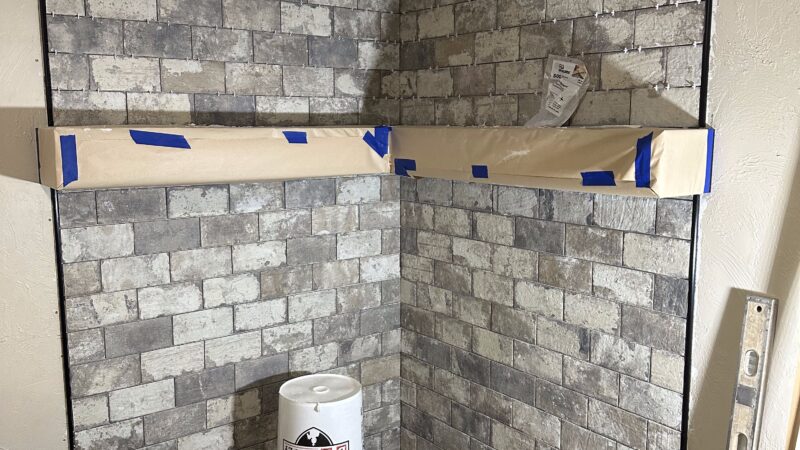 Twin Falls bathroom remodel with corner shelves Twin Falls bathroom remodel with towel bars