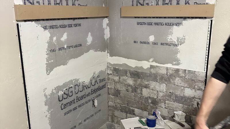 Twin Falls bathroom remodel with vertical storage Twin Falls bathroom remodel with large-format tile